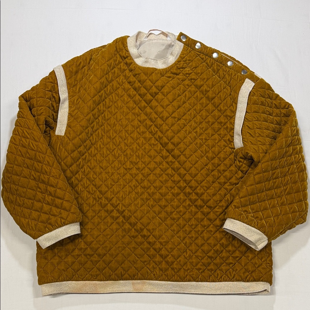 ZARA Trafaluc Collection Sweater Womens Medium 
Mustard Quilted Pullover